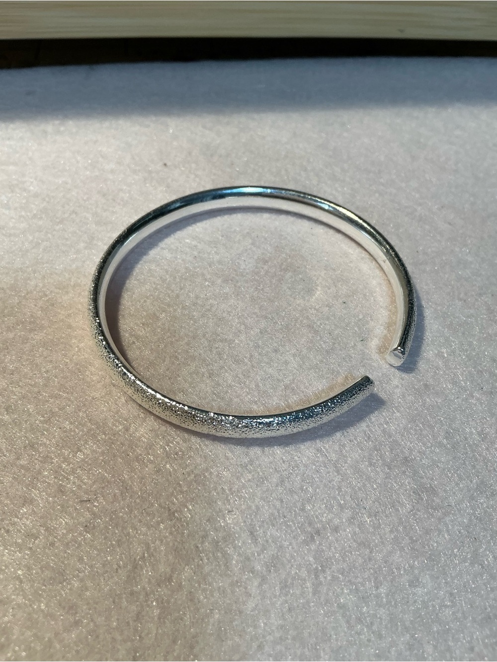 2386 -Solid 999.9 Ultra Pure Fine Silver Frosted Stardust Cuff Bangle Bracelet - Picture 4 of 7